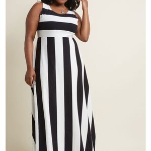 Modcloth Black and White Striped Dress